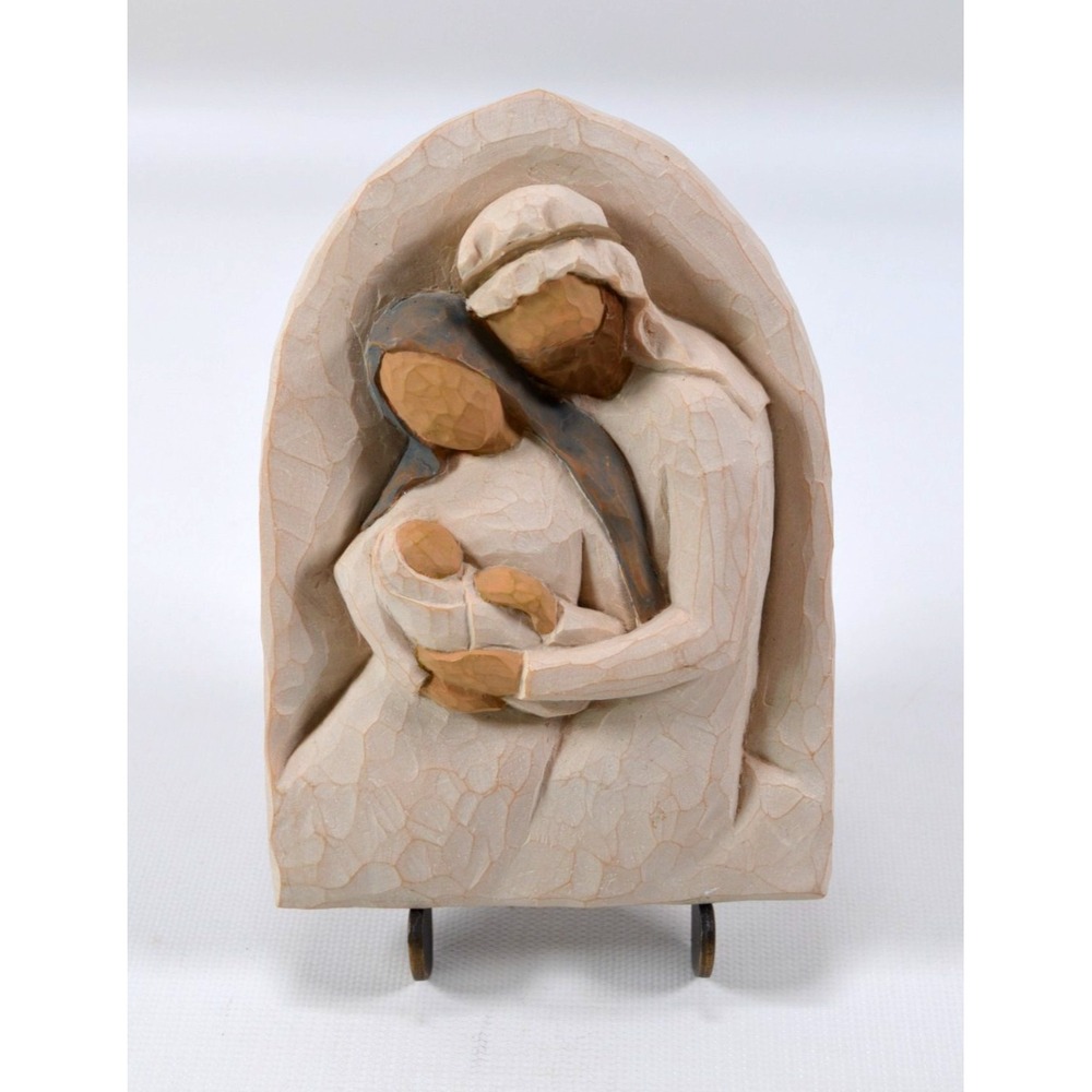 2002 Willow Tree Nativity Holy Family "A Child Is Born" Wall Hanging w/Stand 4x6